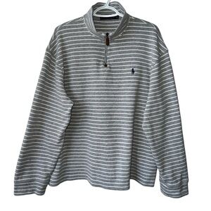 Polo Ralph Lauren | Men’s 1/4 Zip Striped Cotton Sweater Size XL